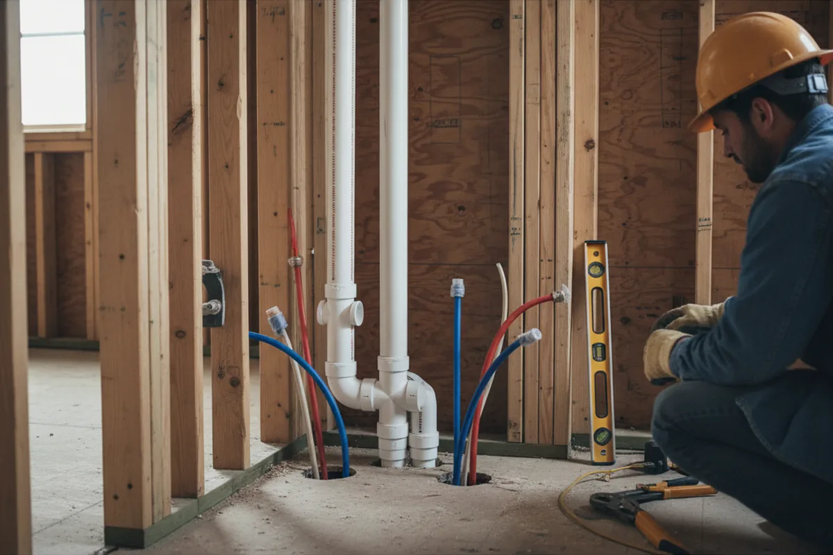 Drain and supply rough-in during Drain Cleaning in Fairbury